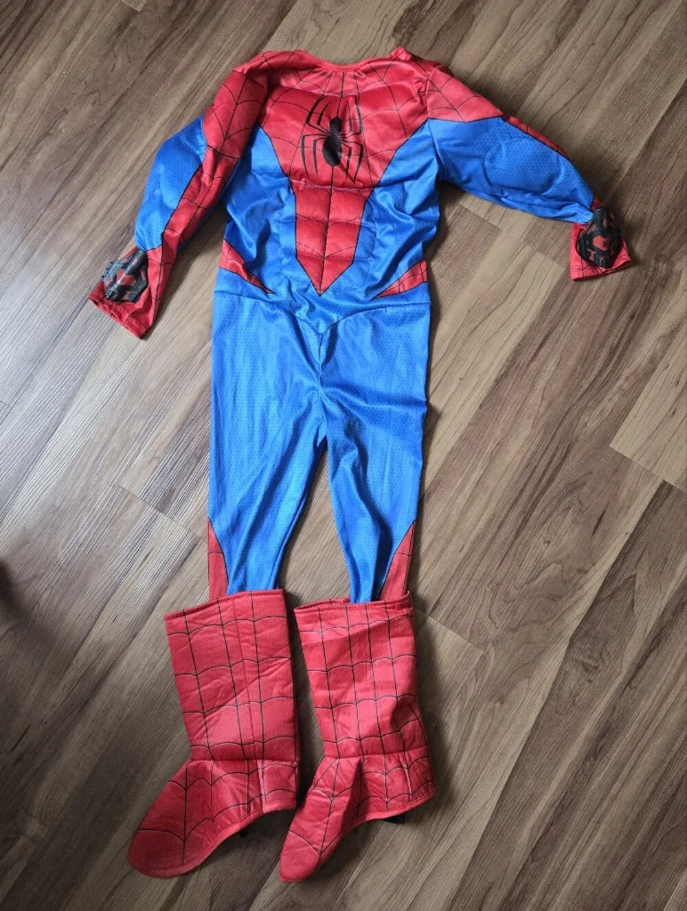 Kids size 5-6 Spiderman Muscle Superhero Costume with Mask & Gloves GUC - Picture 5 of 17